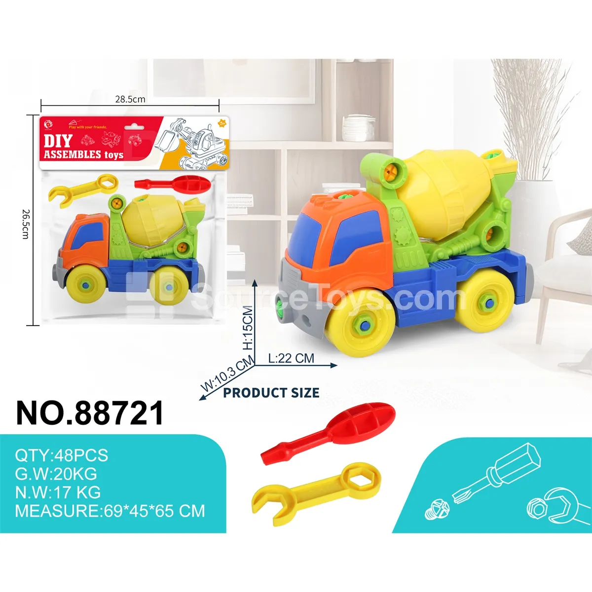 Educational Assembly Construction Vehicle (Concrete Mixer)