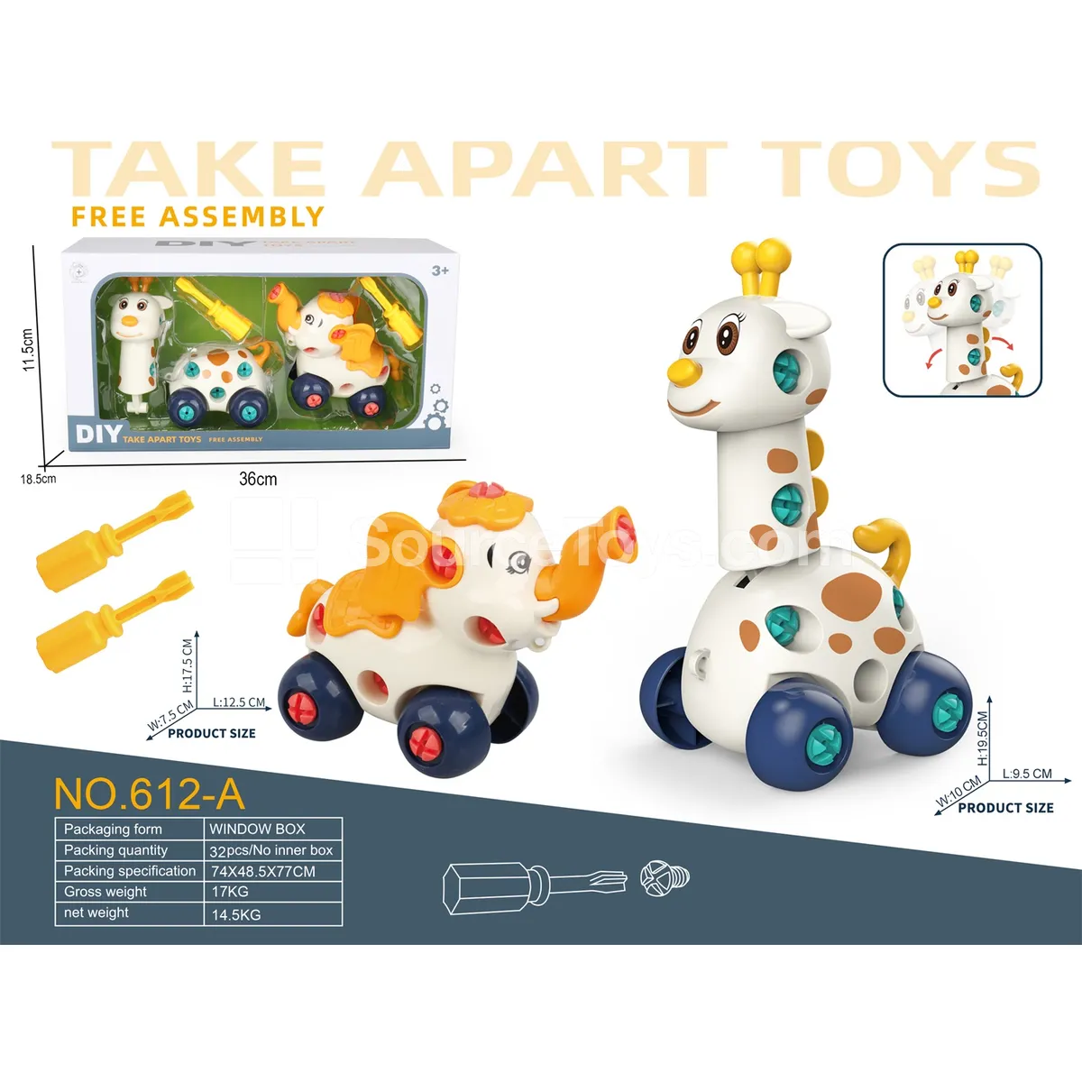 Disassembly Giraffe & Cartoon Elephant Disassembly Giraffe & Cartoon Elephant