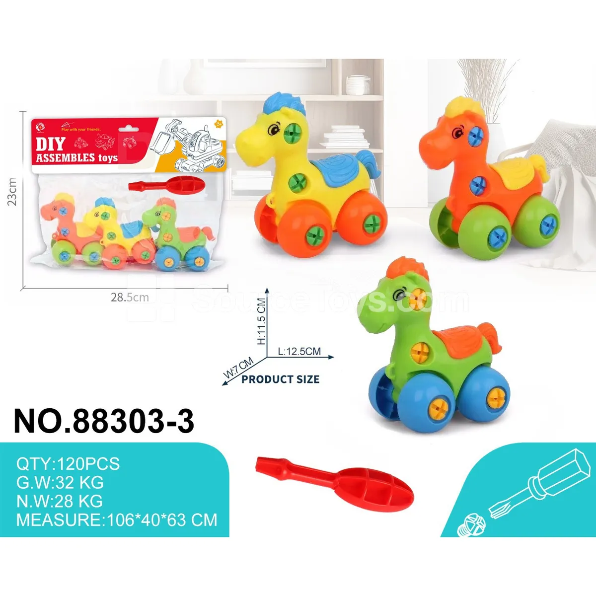 DIY Assembly Educational Horse Toy