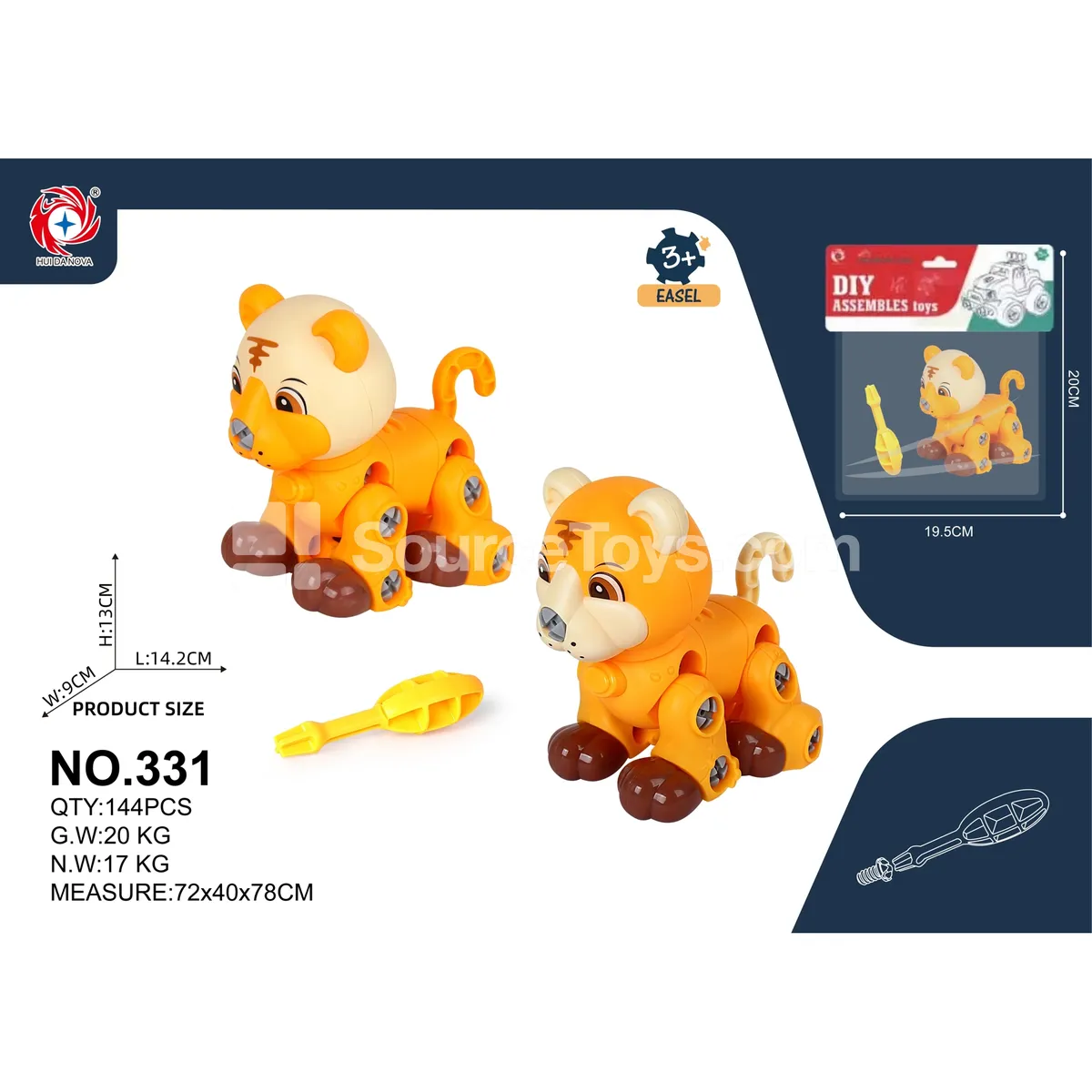 DIY Educational Assembly Tiger Toy