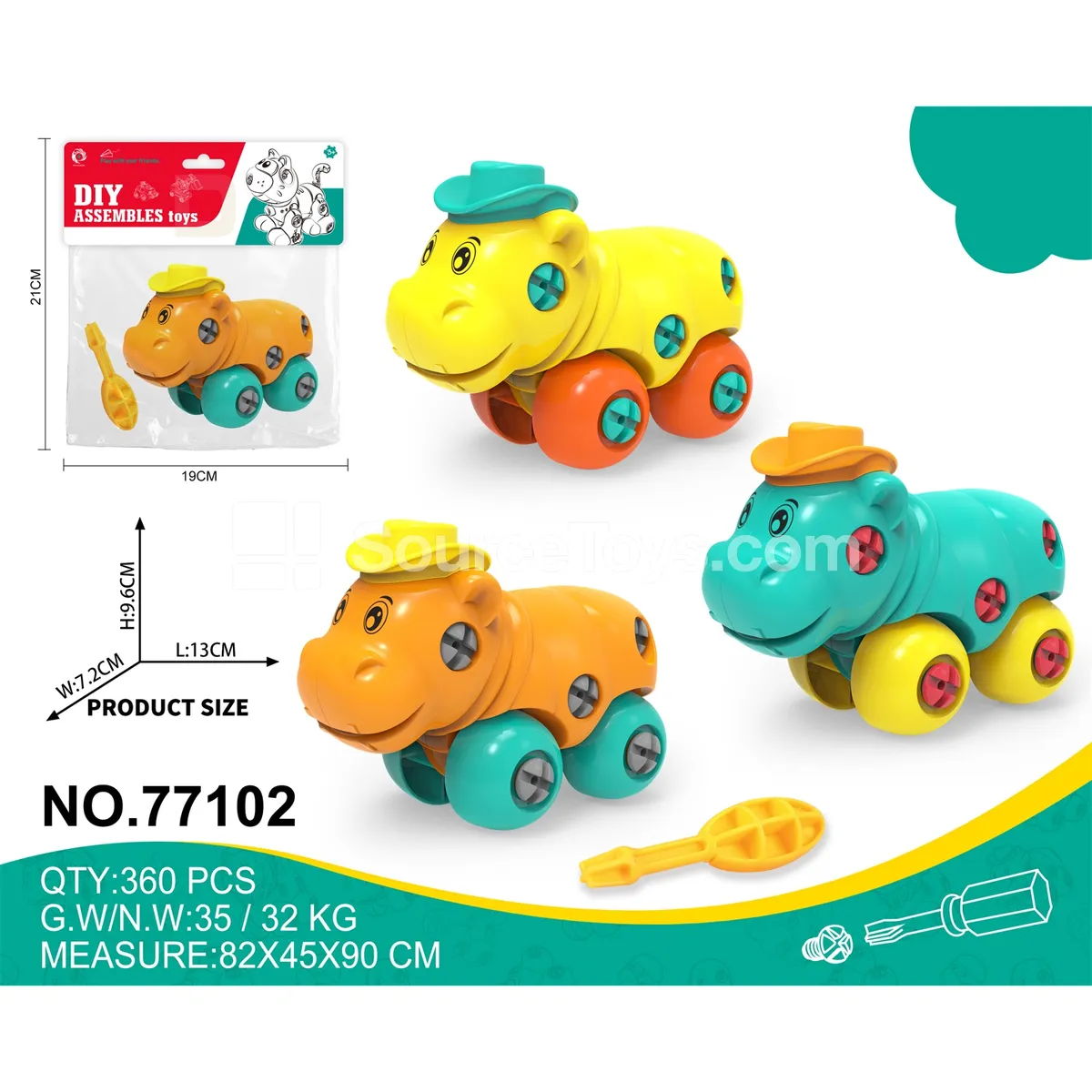 Take-Apart Creative Cartoon Hippo Toy Take-Apart Creative Cartoon Hippo Toy