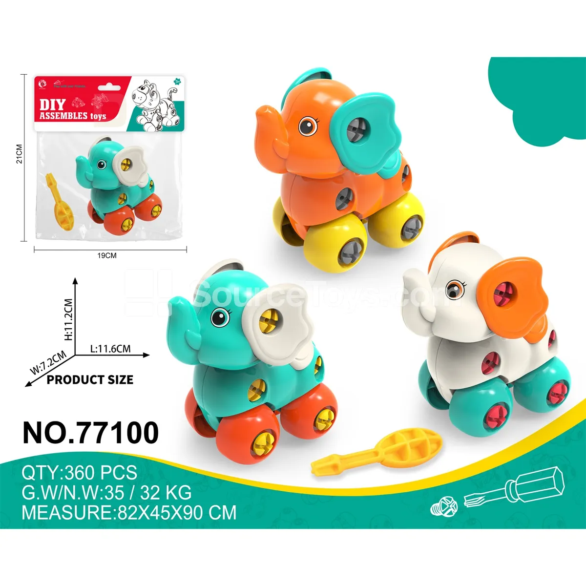 Take-Apart Creative Cartoon Elephant Take-Apart Creative Cartoon Elephant