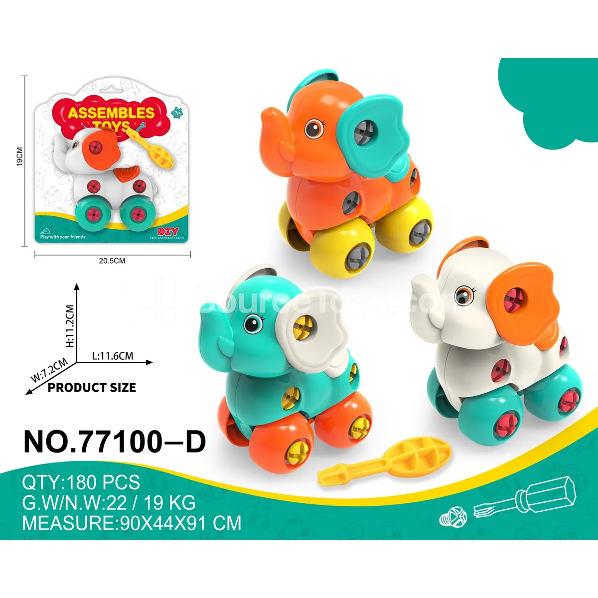 Take-Apart Creative Cartoon Elephant Take-Apart Creative Cartoon Elephant