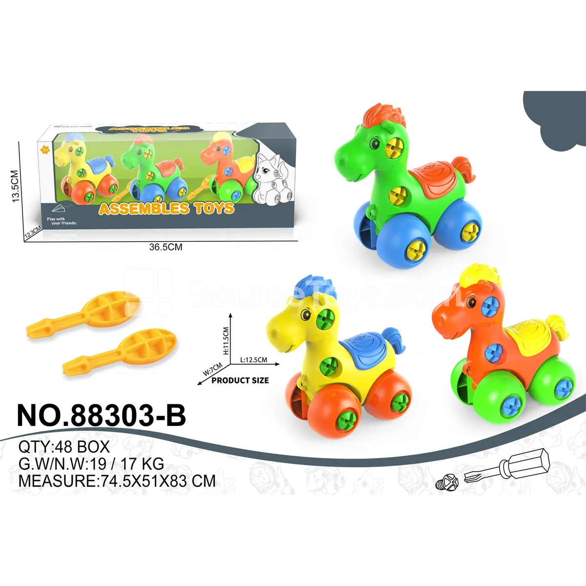 Disassembly Creative Cartoon Pony (3 Pcs) Disassembly Creative Cartoon Pony (3 Pcs)