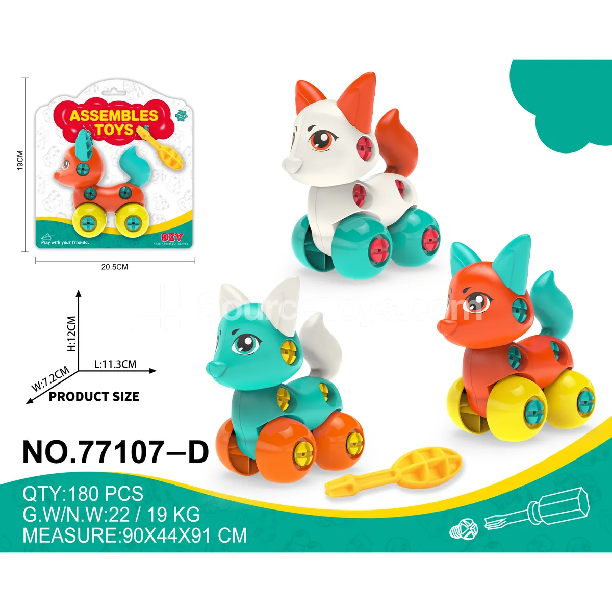 Disassembly Creative Cartoon Fox Disassembly Creative Cartoon Fox