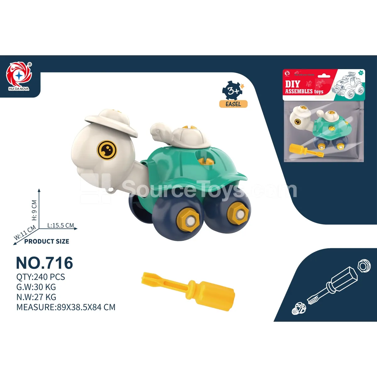 Educational Assembly Toy Turtle