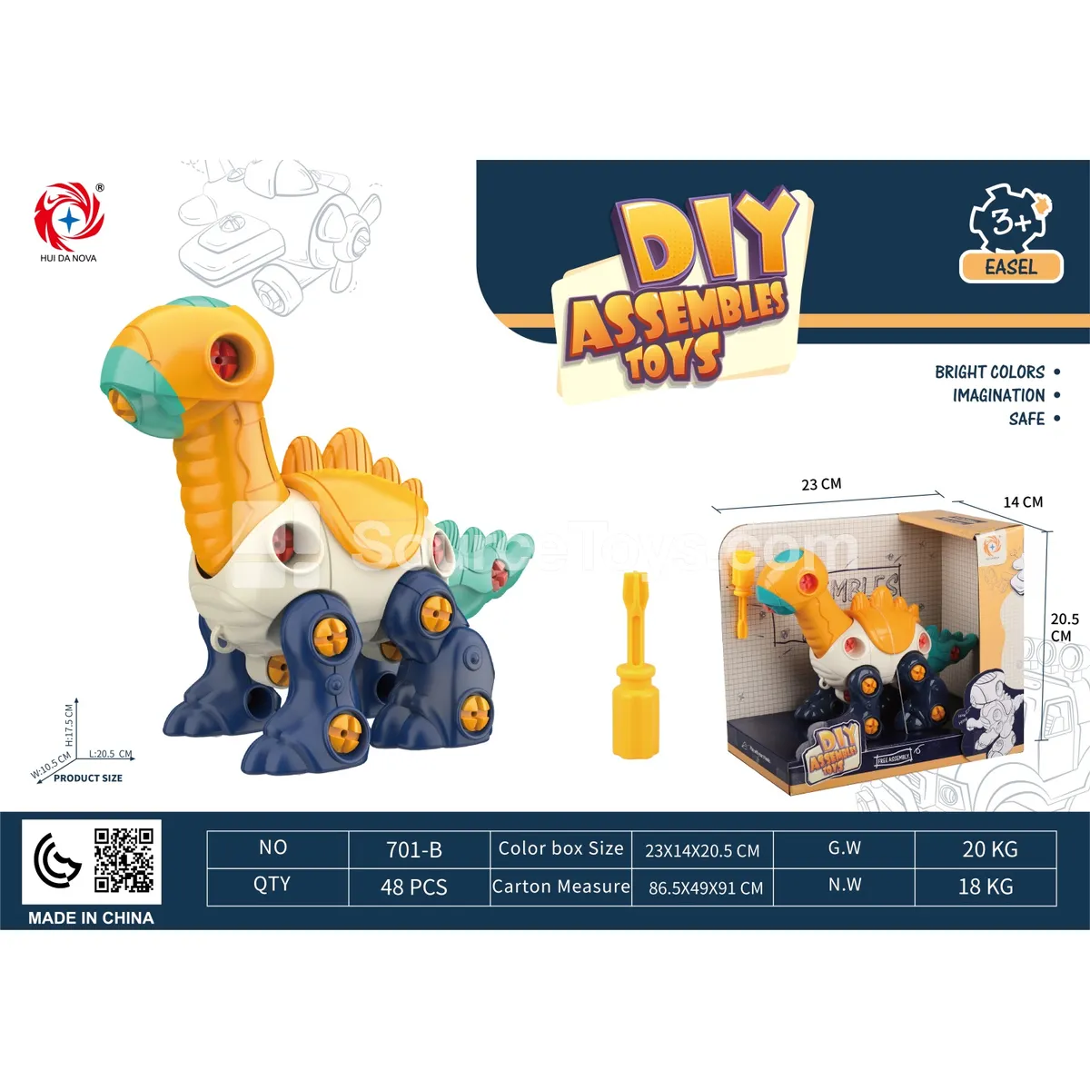 Disassembly Educational Stegosaurus Toy