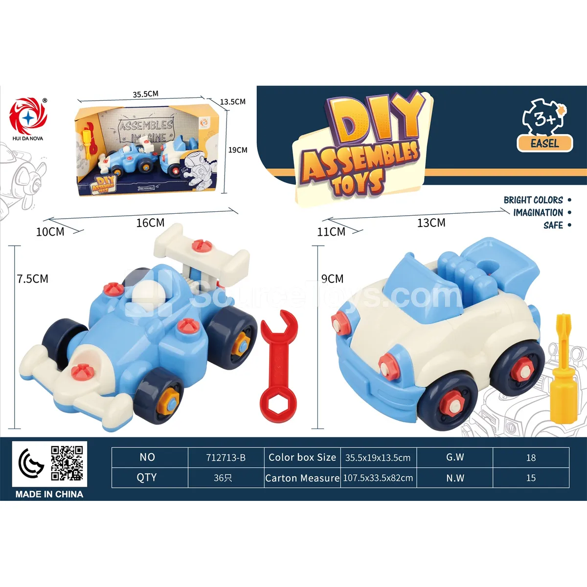 Disassembly Go-Kart & Convertible Car Set