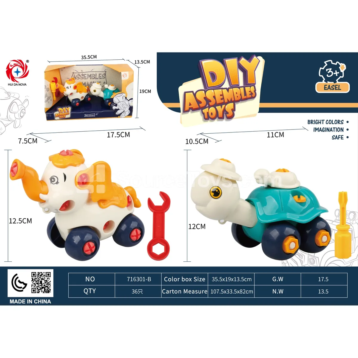 Assembly Educational Elephant & Turtle Assembly Educational Elephant & Turtle