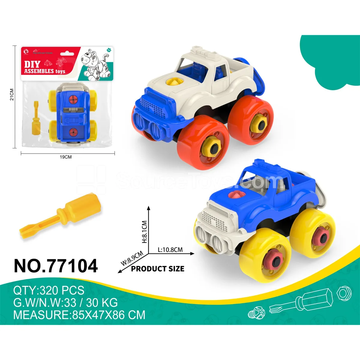 DIY Cartoon Mini Off-Road Vehicle Assembly Toy DIY Cartoon Mini Off-Road Vehicle Assembly Toy