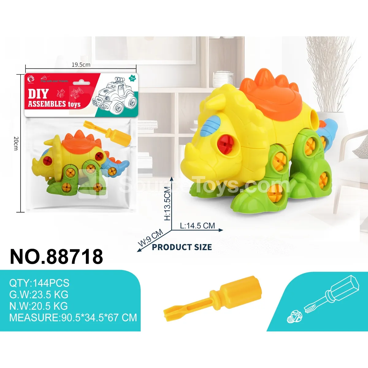 DIY Assembly Educational Pull-Along Dinosaur (Ceratopsian) DIY Assembly Educational Pull-Along Dinosaur (Ceratopsian)
