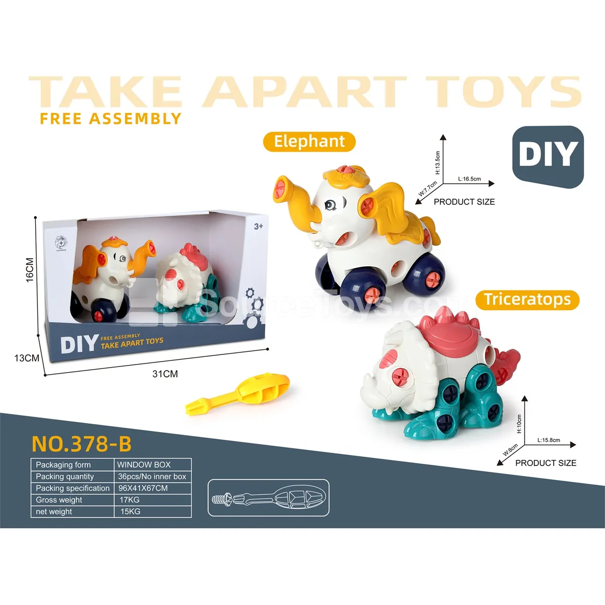 Disassembly Elephant & Ceratopsian Toy Disassembly Elephant & Ceratopsian Toy