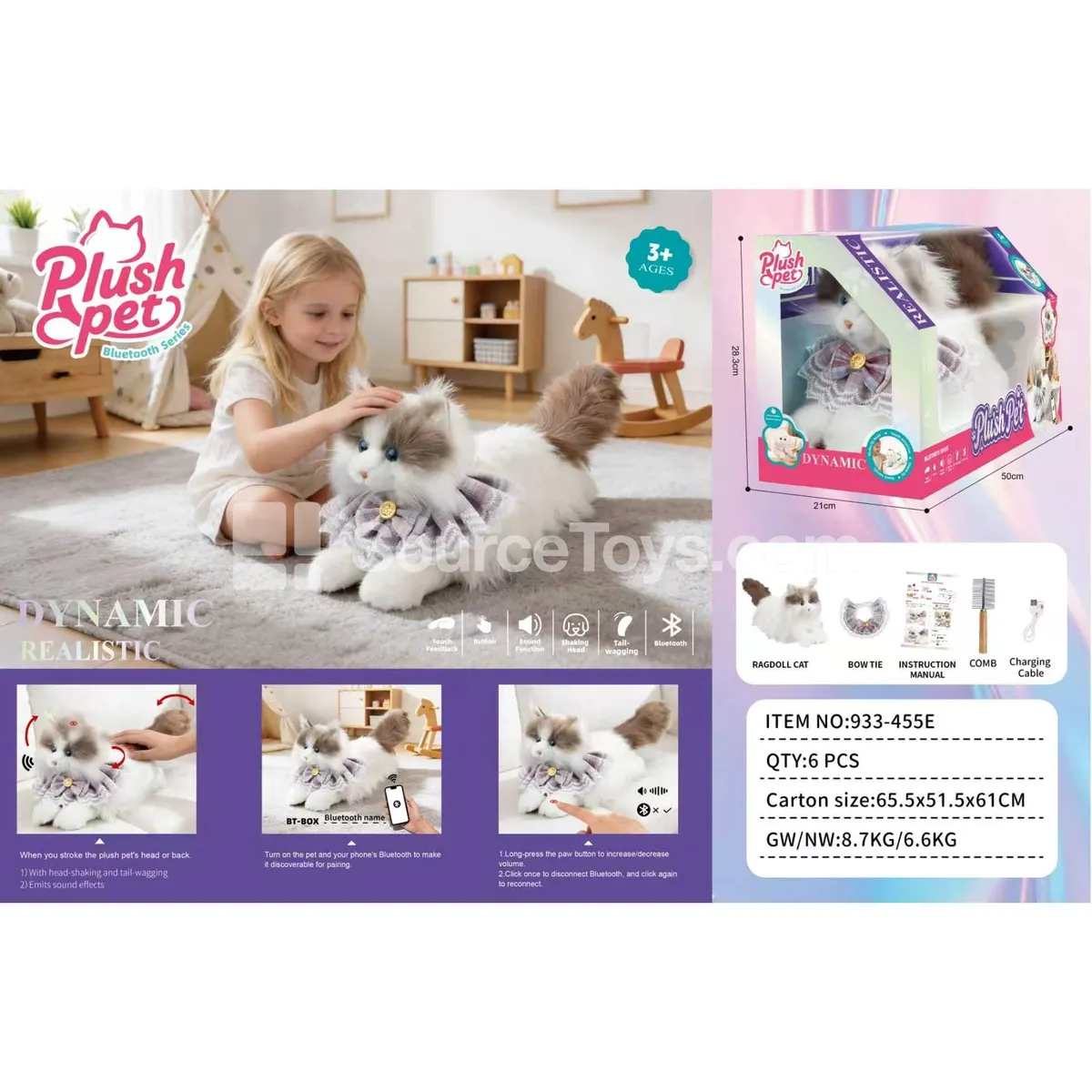 Electric Plush Simulation Cat with Bluetooth