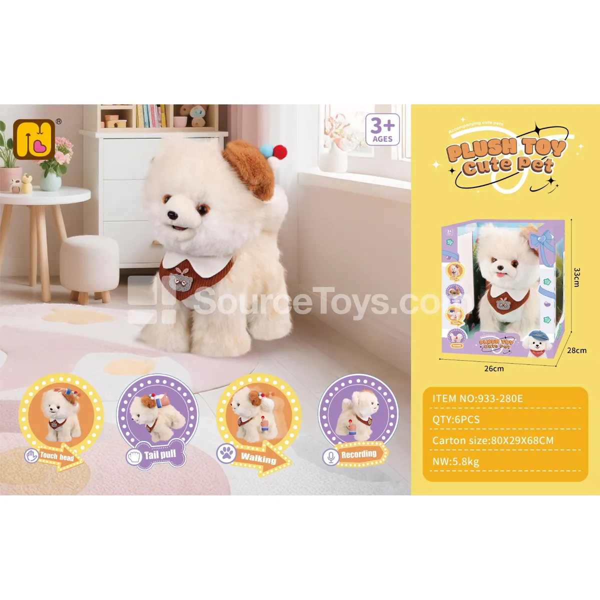 Walking Pomeranian Dog with Tongue