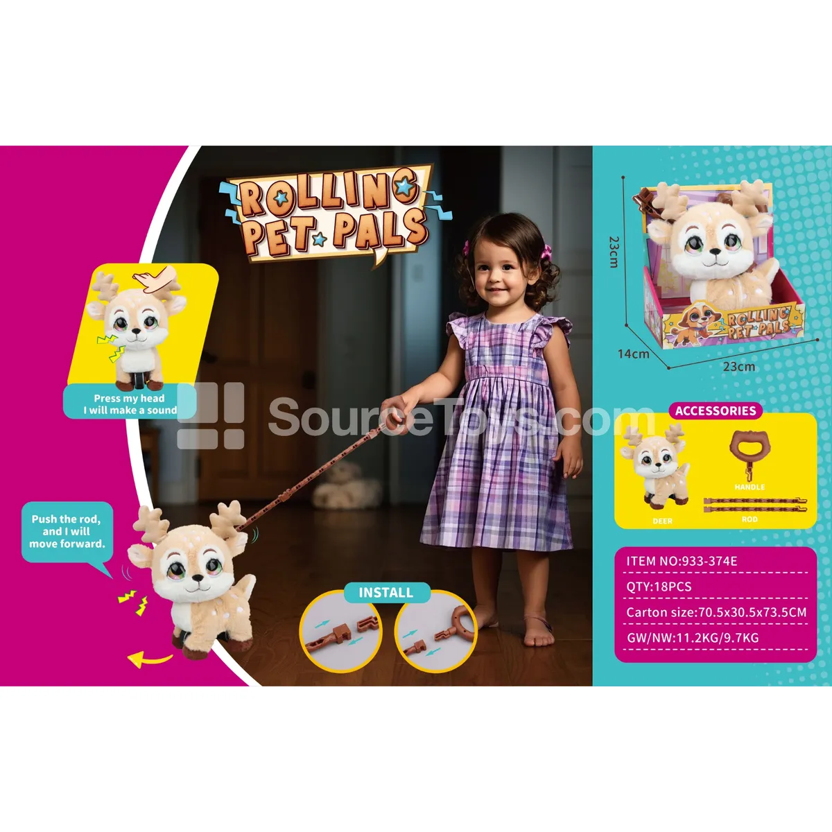 Nora Plush Pet Deer on Wheels Nora Plush Pet Deer on Wheels