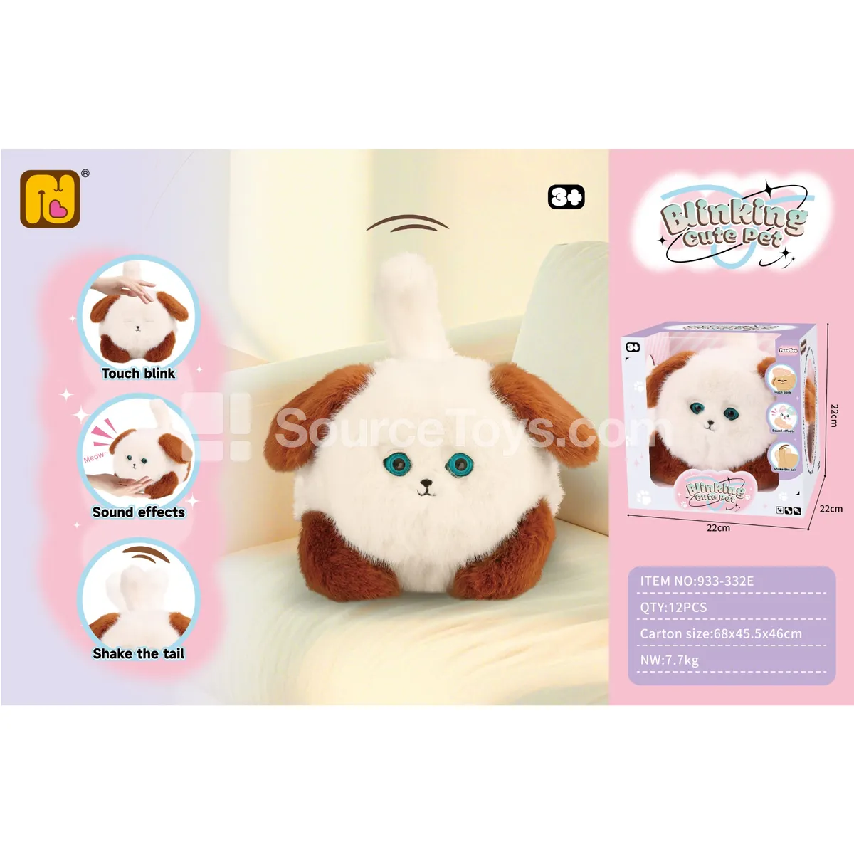 Electric Touch Blinking Dog Toy