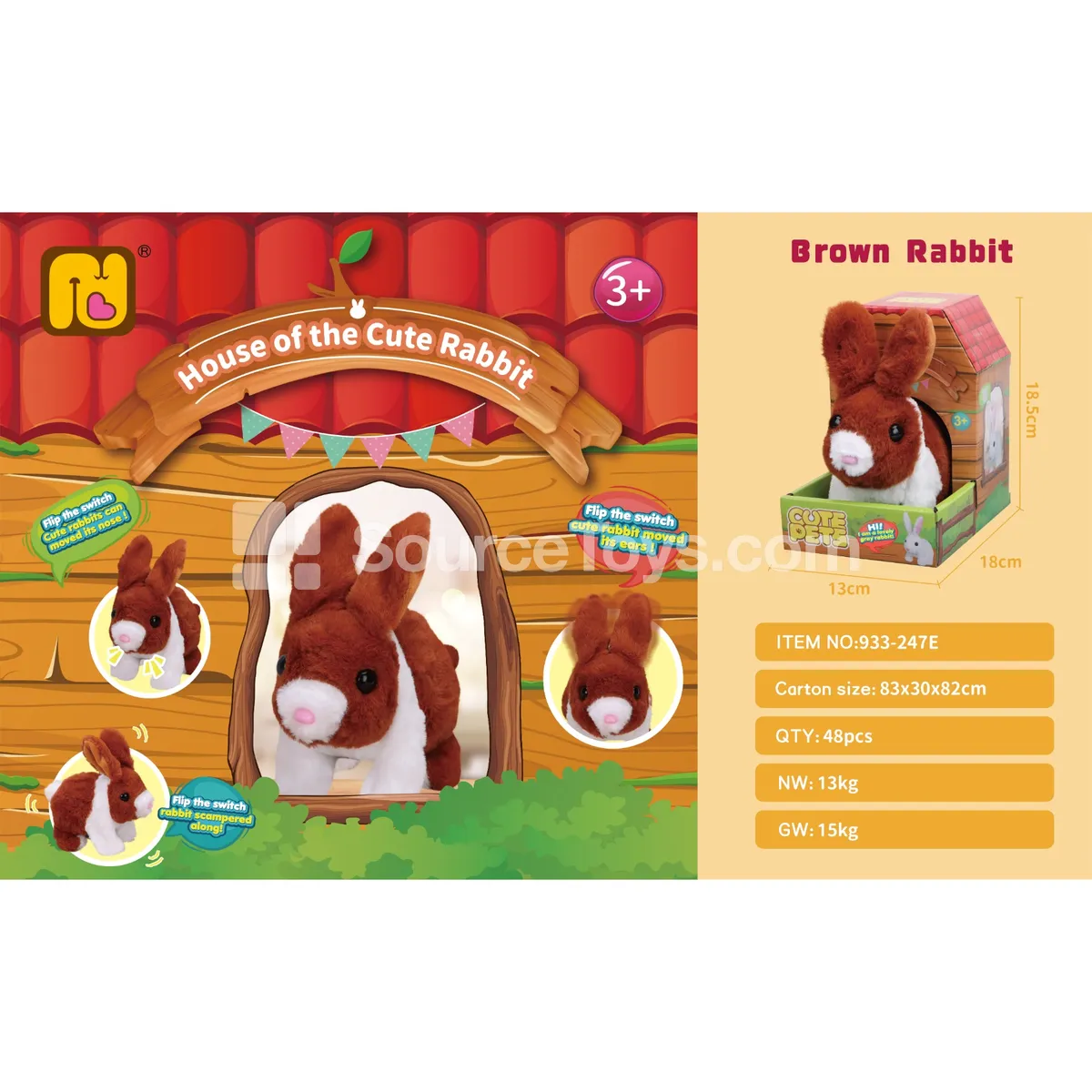 Electric Pet Bunny Rabbit Brown