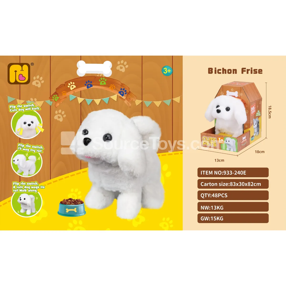 Electric Pet Bichon Frise Dog Electric Pet Bichon Frise Dog