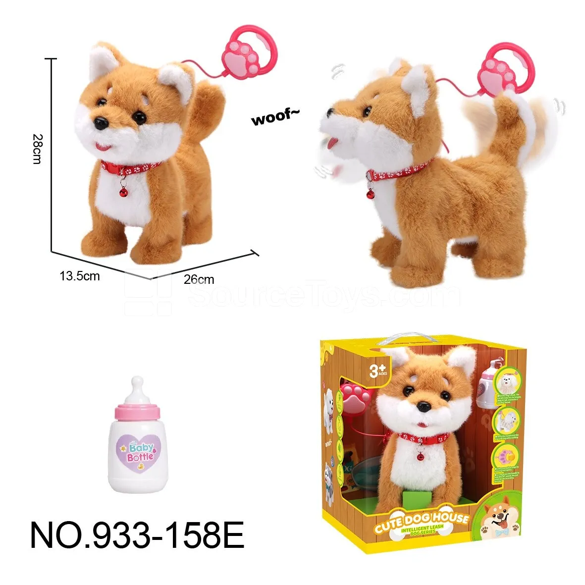 Pull-Along Tongue-Licking Corgi Dog Toy