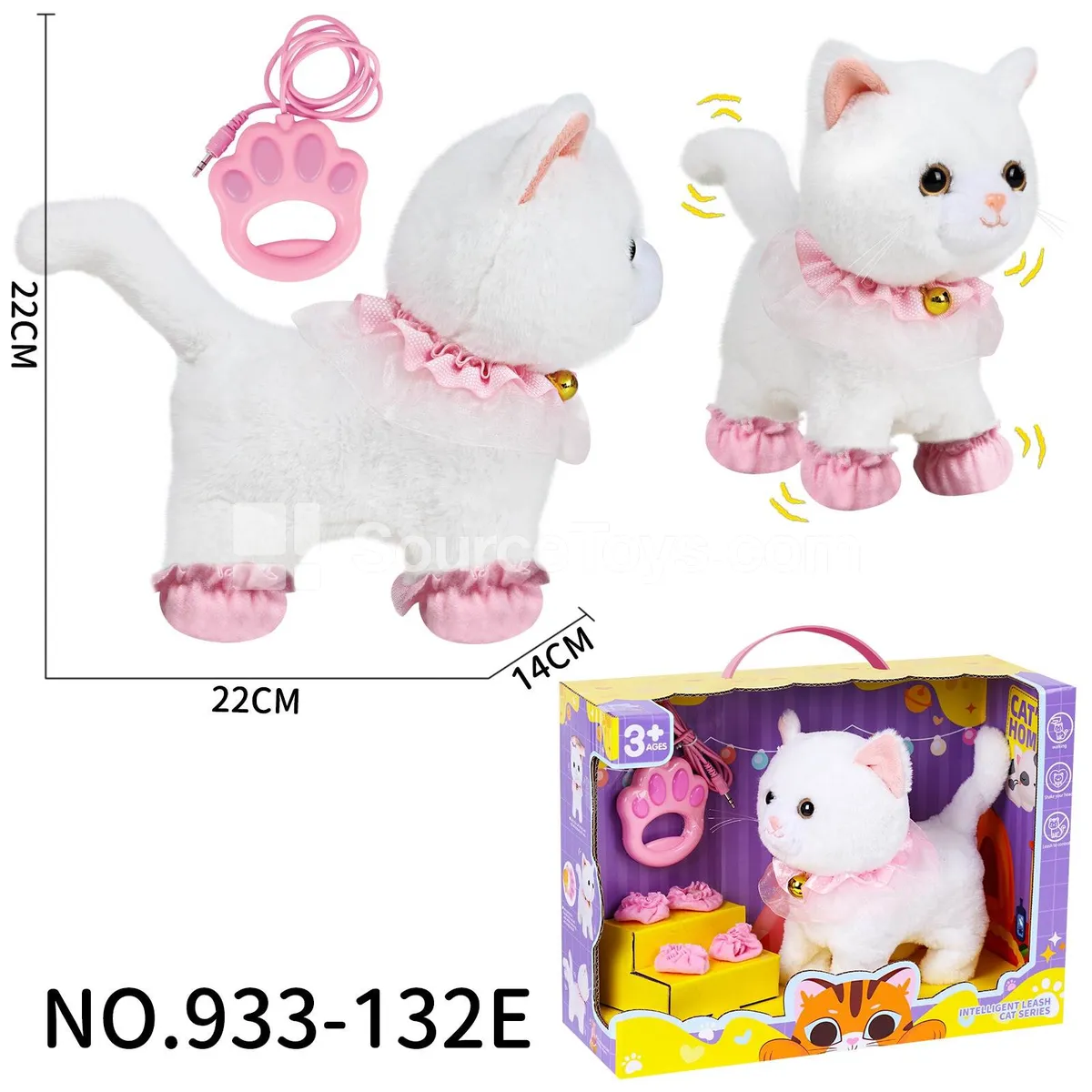 Walking White Cat Plush Toy with Leash Walking White Cat Plush Toy with Leash