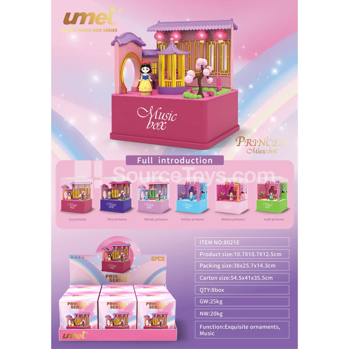 Square Light Spray Music Box 6PCS Square Light Spray Music Box 6PCS