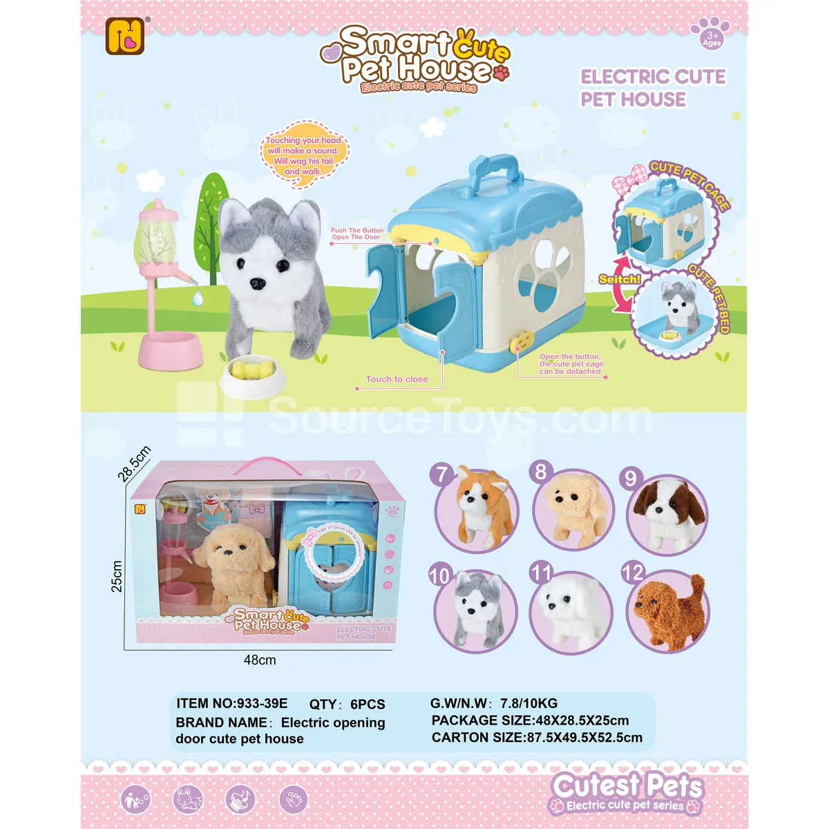 Electric Open-Door Pet Playhouse