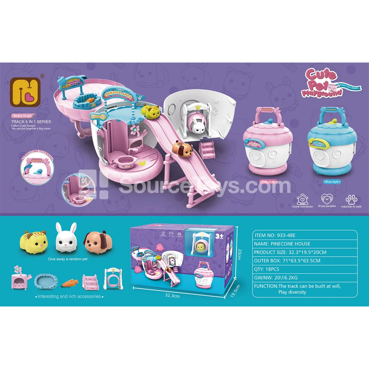 Pet Pinecone House Assembly Playset Pet Pinecone House Assembly Playset