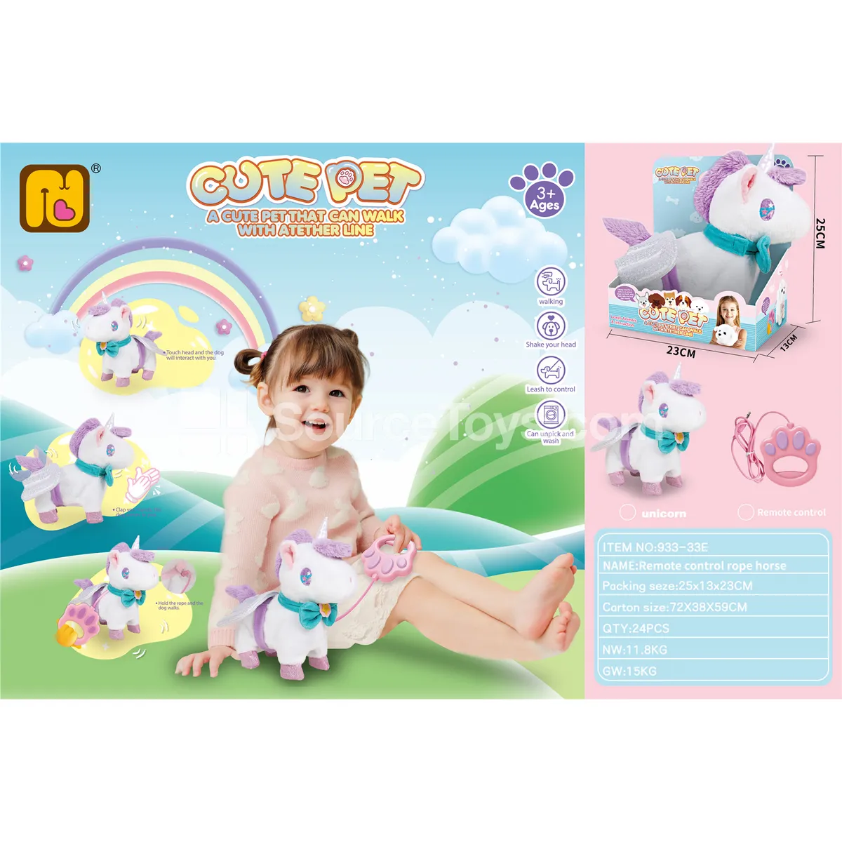Electric Walking Unicorn with Sound and Touch Control Electric Walking Unicorn with Sound and Touch Control
