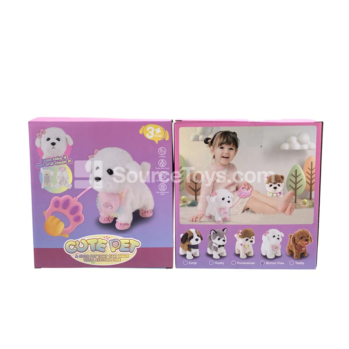 Remote Control Dog Toy with Walking, Barking, Sound Control, Touch, and Washable Fur Cover