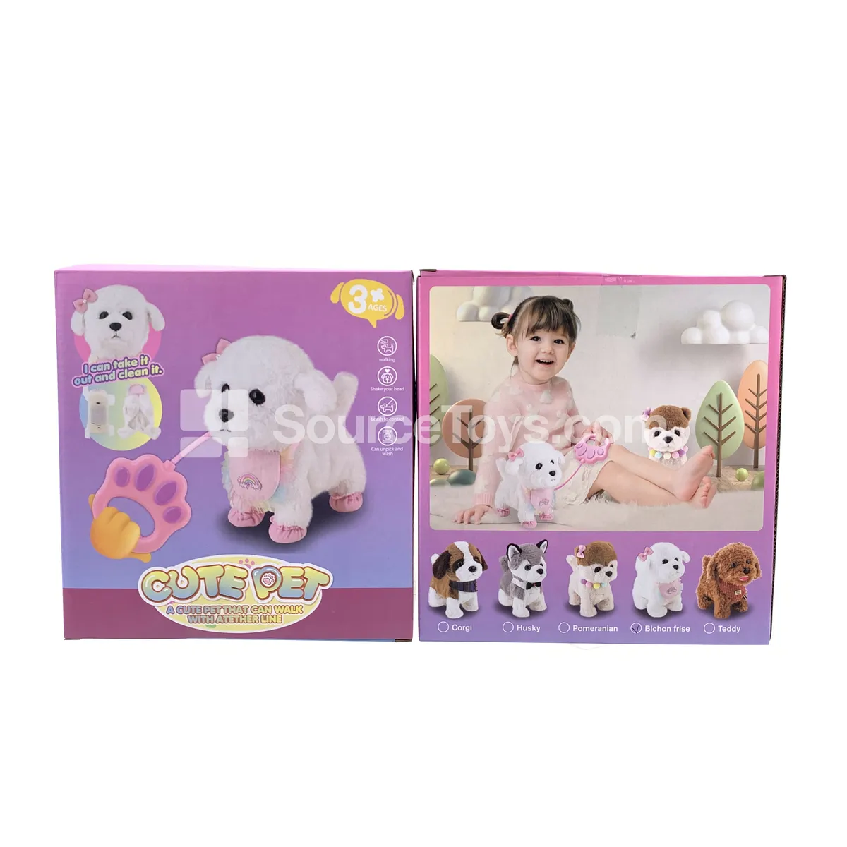 Walking Dog Toy with Sound, Touch & Voice Control, Washable Fur Cover
