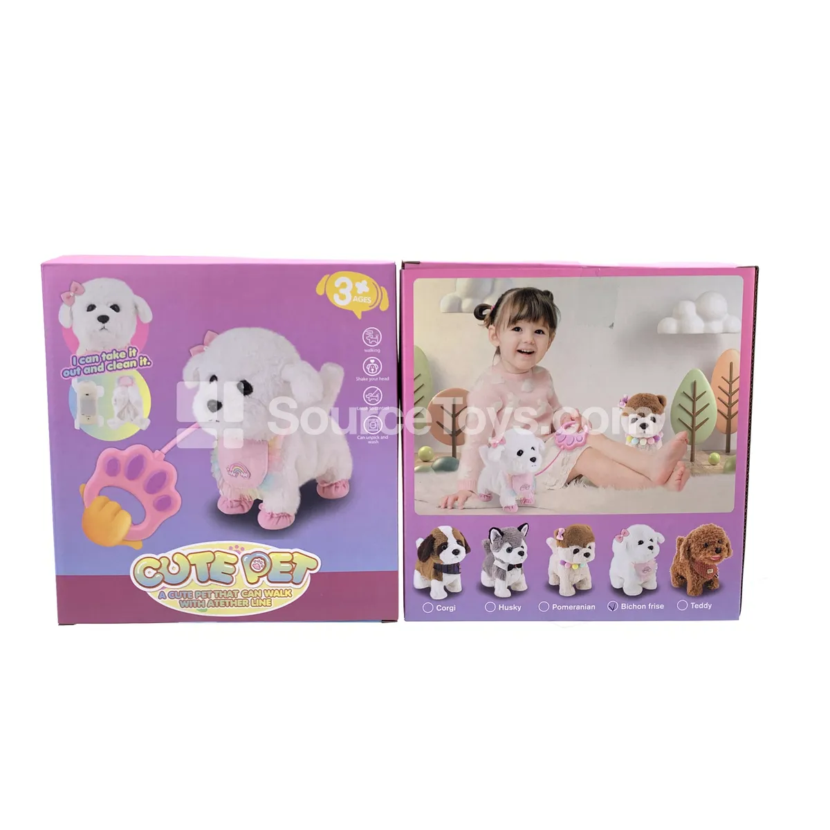 Remote Control Walking Dog with Sound, Voice Control, Touch Sensor, and Washable Fur Cover