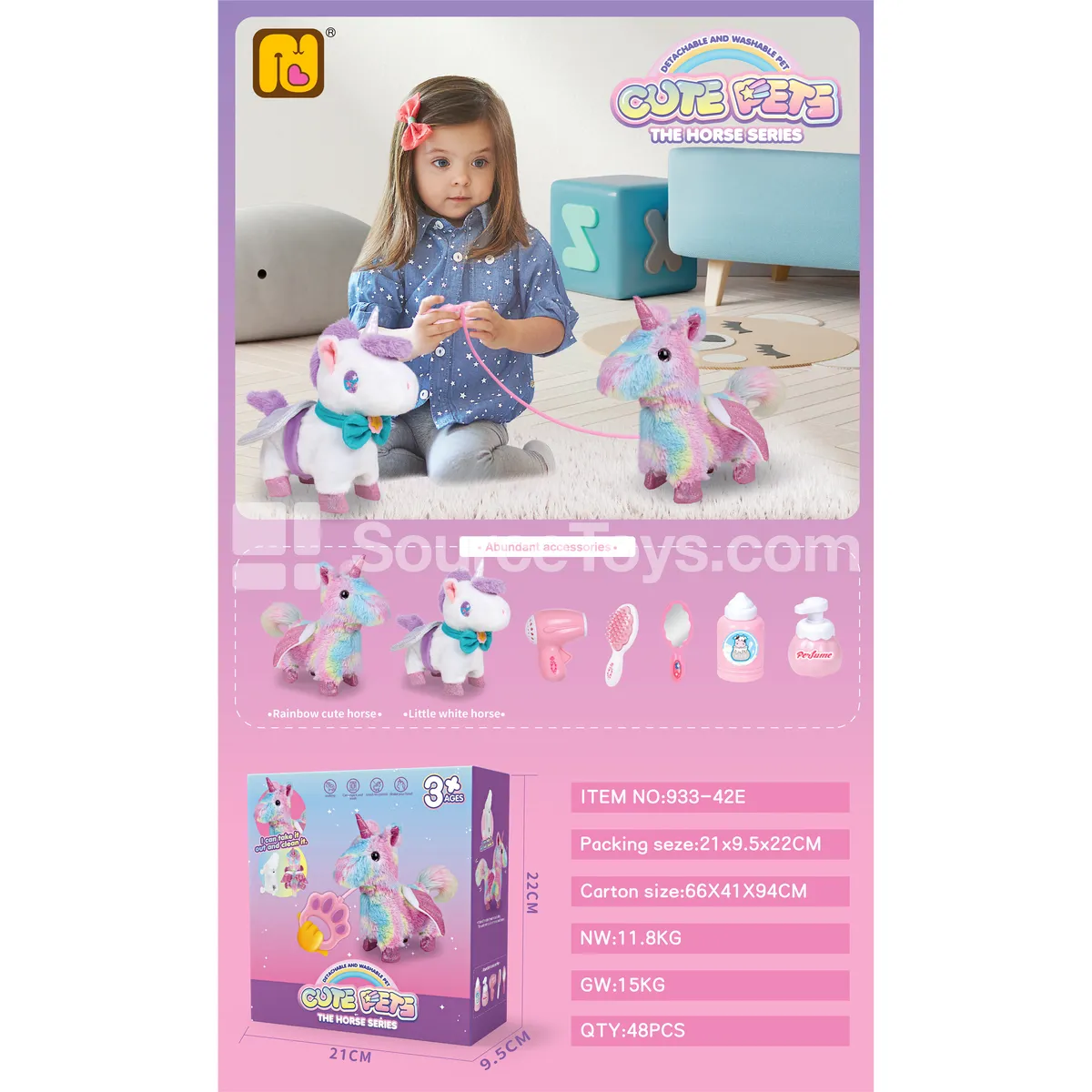 Electric Walking Unicorn with Rope Control Electric Walking Unicorn with Rope Control