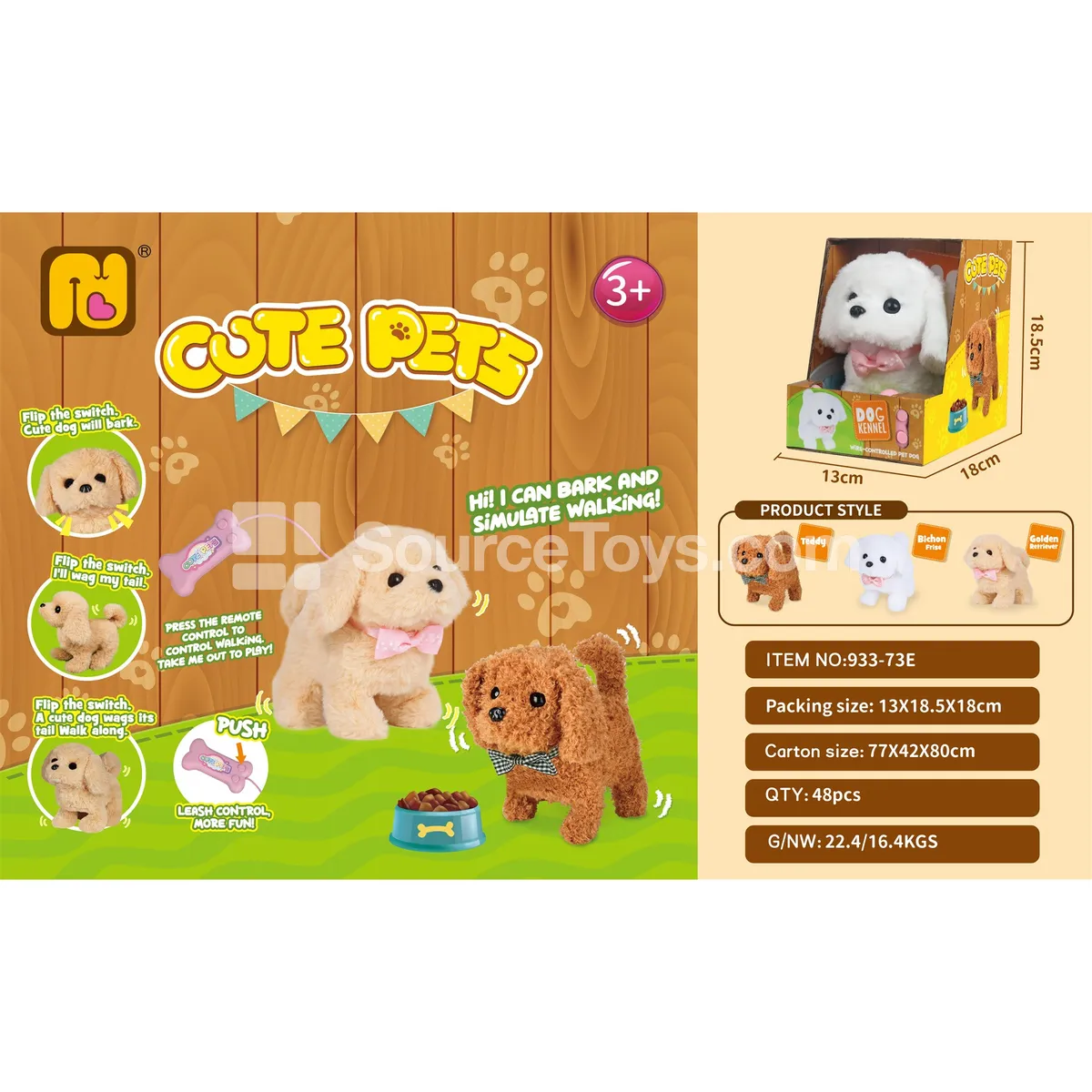 Bone Pull String Electric Dog