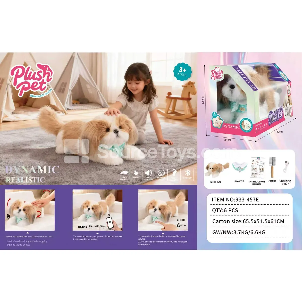 Electric Plush Bluetooth Shih Tzu Dog Toy Electric Plush Bluetooth Shih Tzu Dog Toy