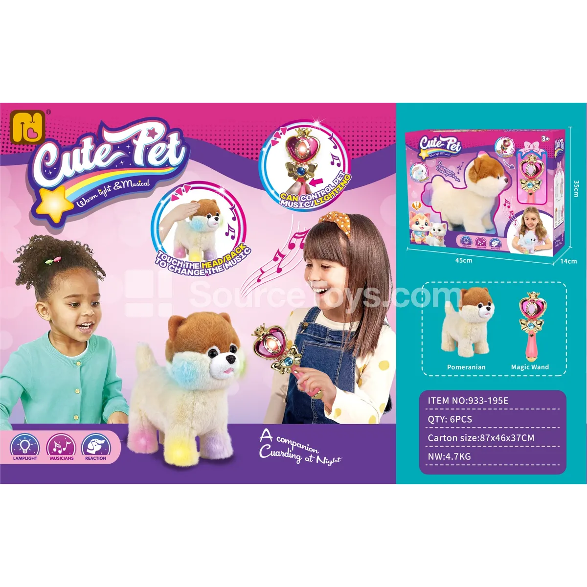 Remote Control Light-Up Pomeranian Dog