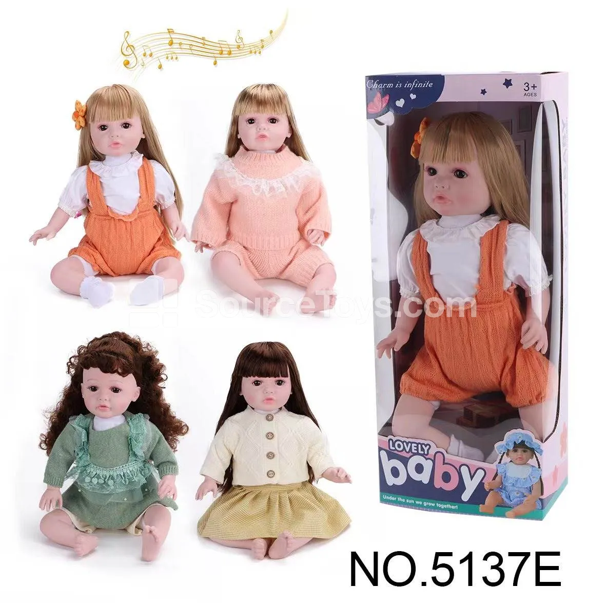 24" Fabric-Body Interactive Music Doll 24