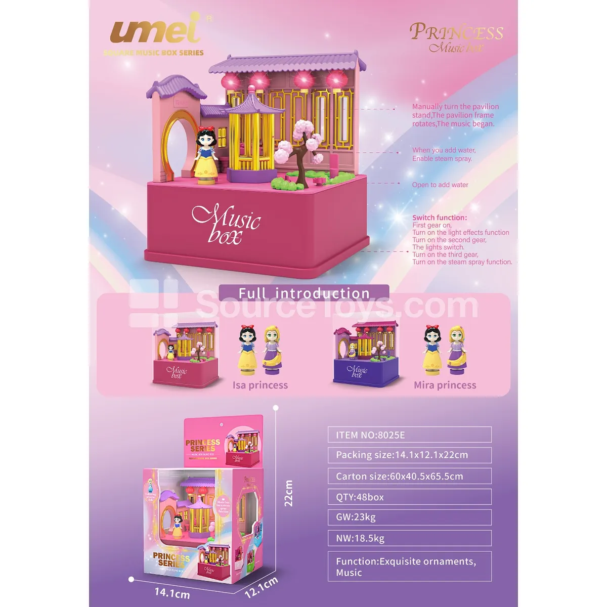 Square Light Spray Music Box Square Light Spray Music Box