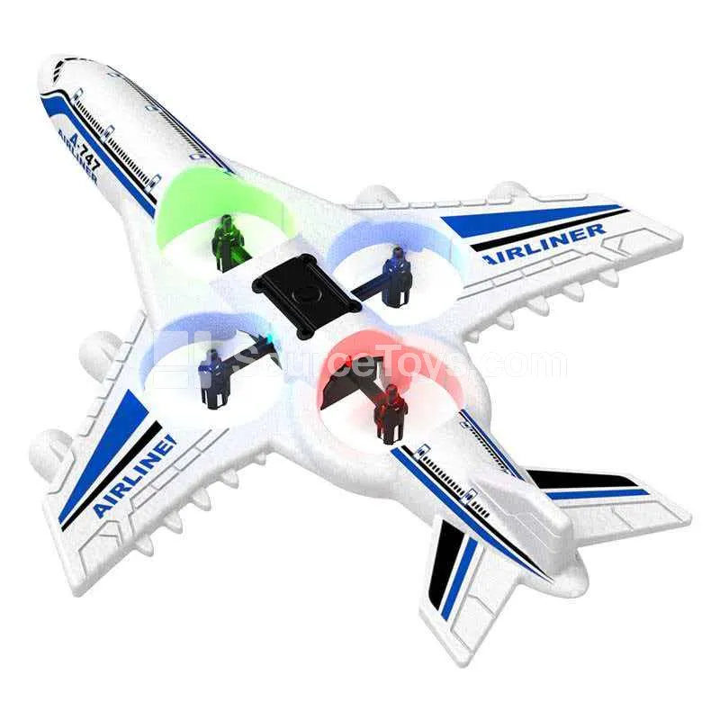 2.4G Foam Airplane Passenger Plane Model with Full LED Lights
