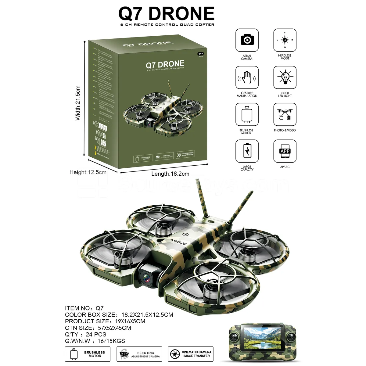 2.4G Screen-Controlled Brushless Stunt Drone