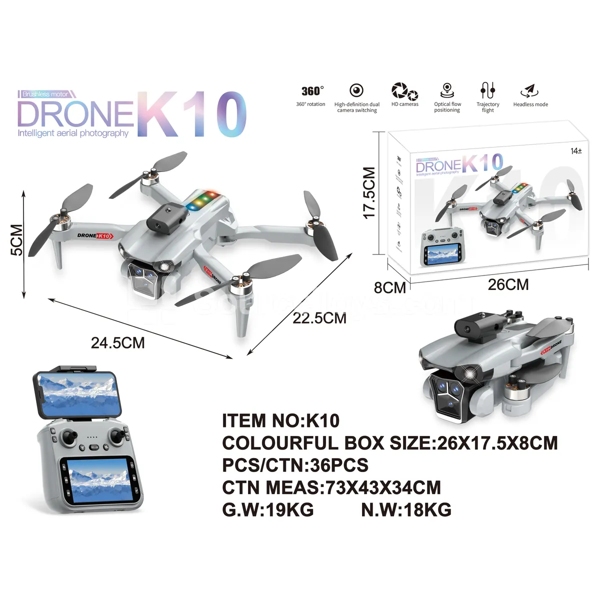 2.4G Dual-Camera Outdoor Drone with Optical Flow & WiFi