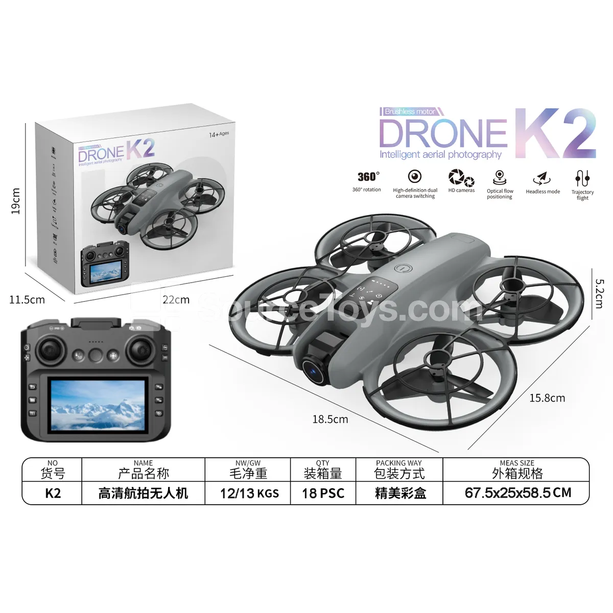 4.3-inch Screen Full-Protection Quadcopter Drone