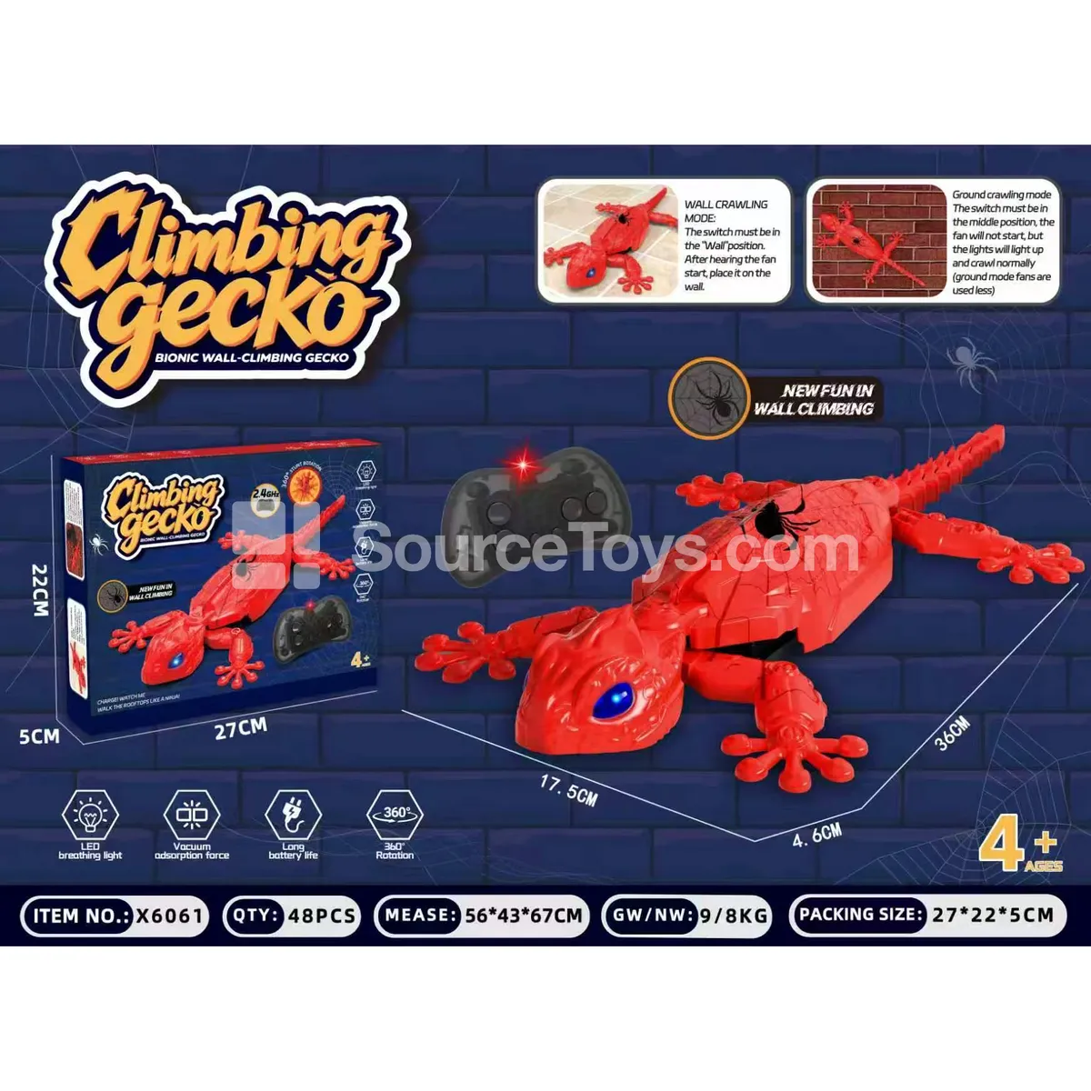 2.4G Dual-Mode Remote Control Wall-Climbing Gecko (Spider) 2.4G Dual-Mode Remote Control Wall-Climbing Gecko (Spider)