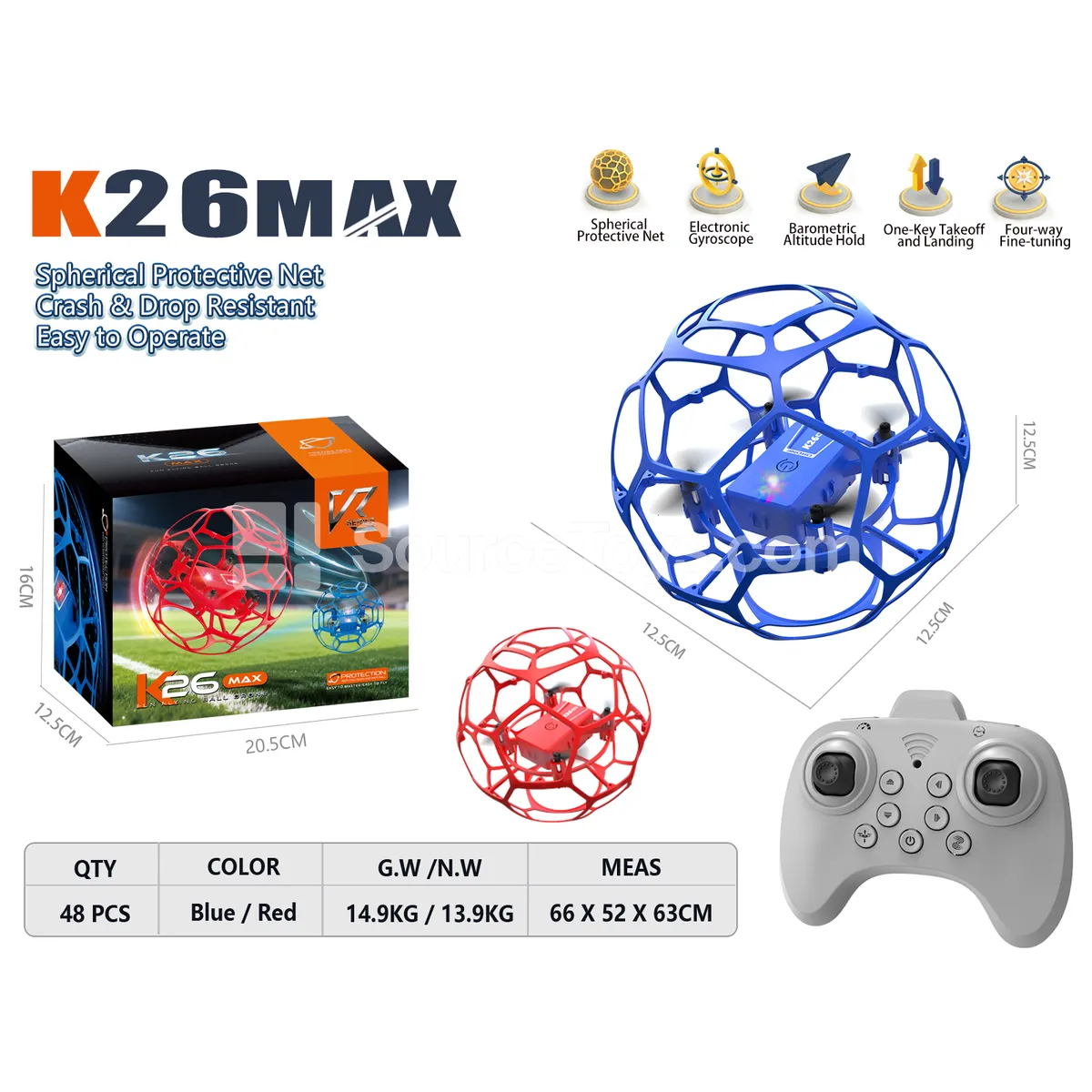 2.4G 125 Soccer Drone with Coreless Motor 2.4G 125 Soccer Drone with Coreless Motor