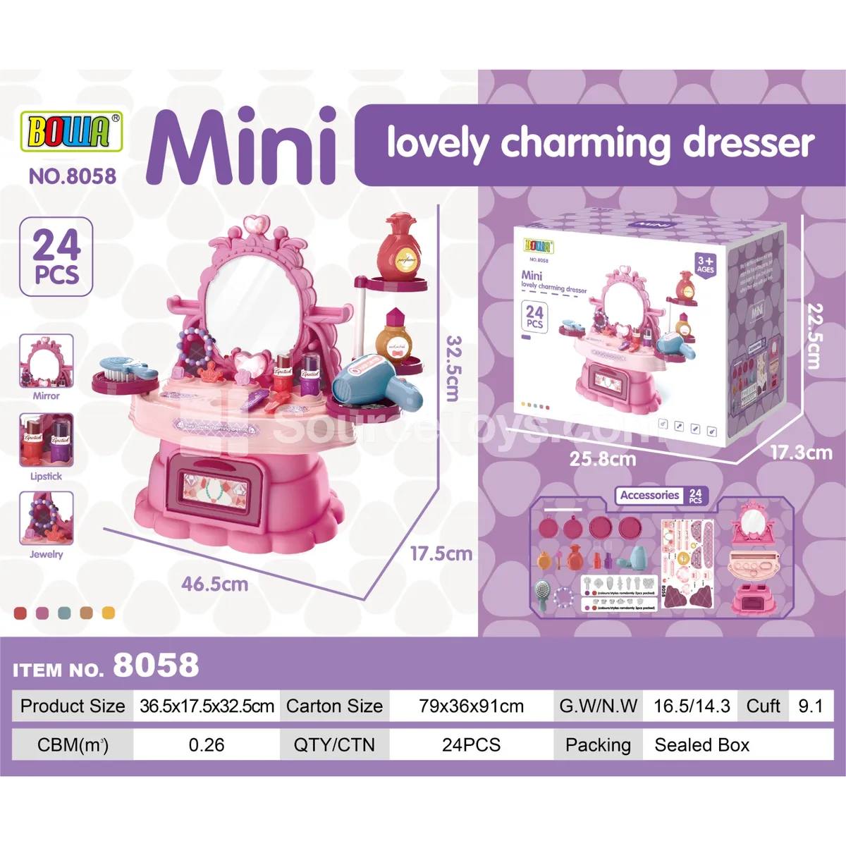 Fashion Doll Makeup Vanity Set