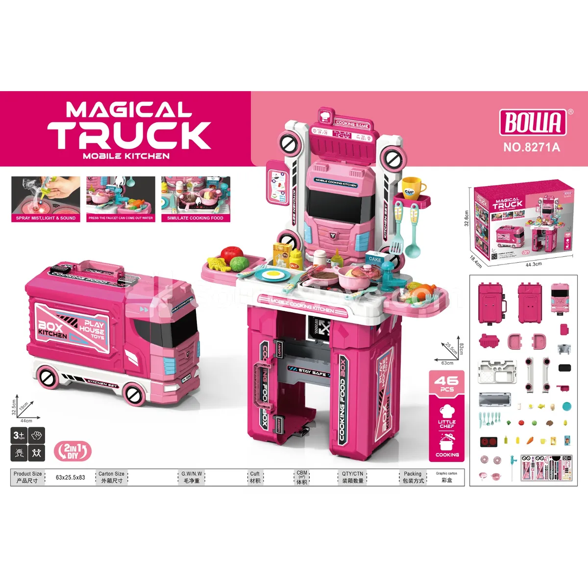 2-in-1 Kitchen Truck Red