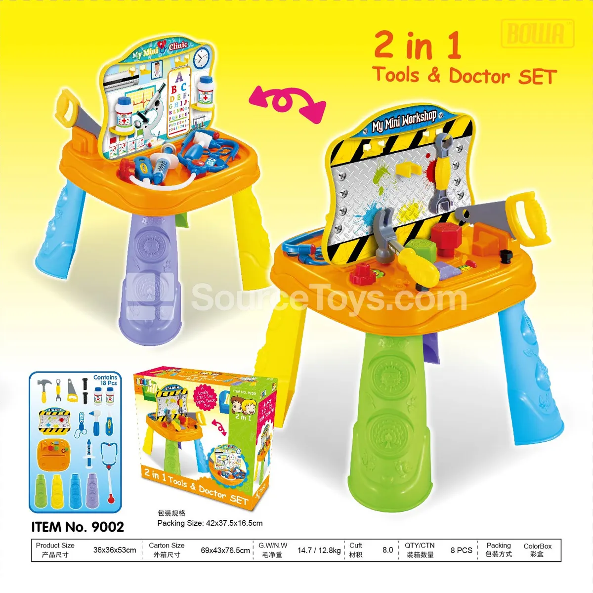 2-in-1 Premium Workbench & Medical Kit Set