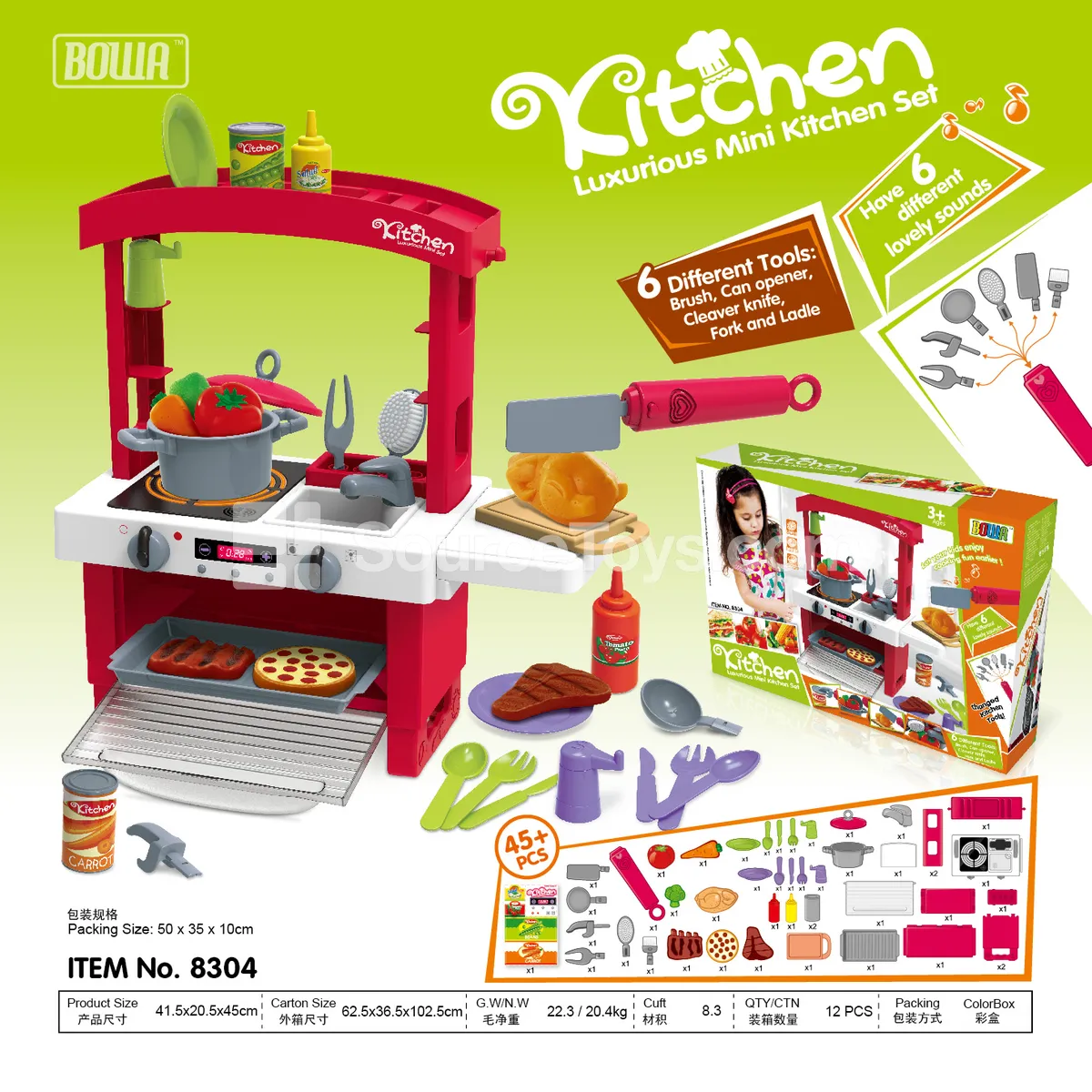Pretend-Play Deluxe Dish Set with Light & Music