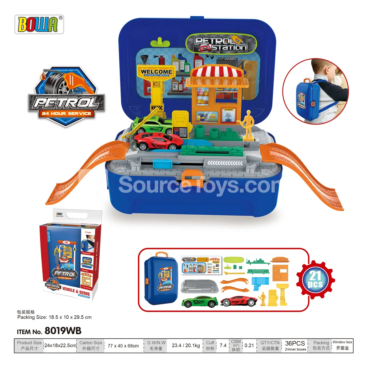 Gas Station Backpack Playset