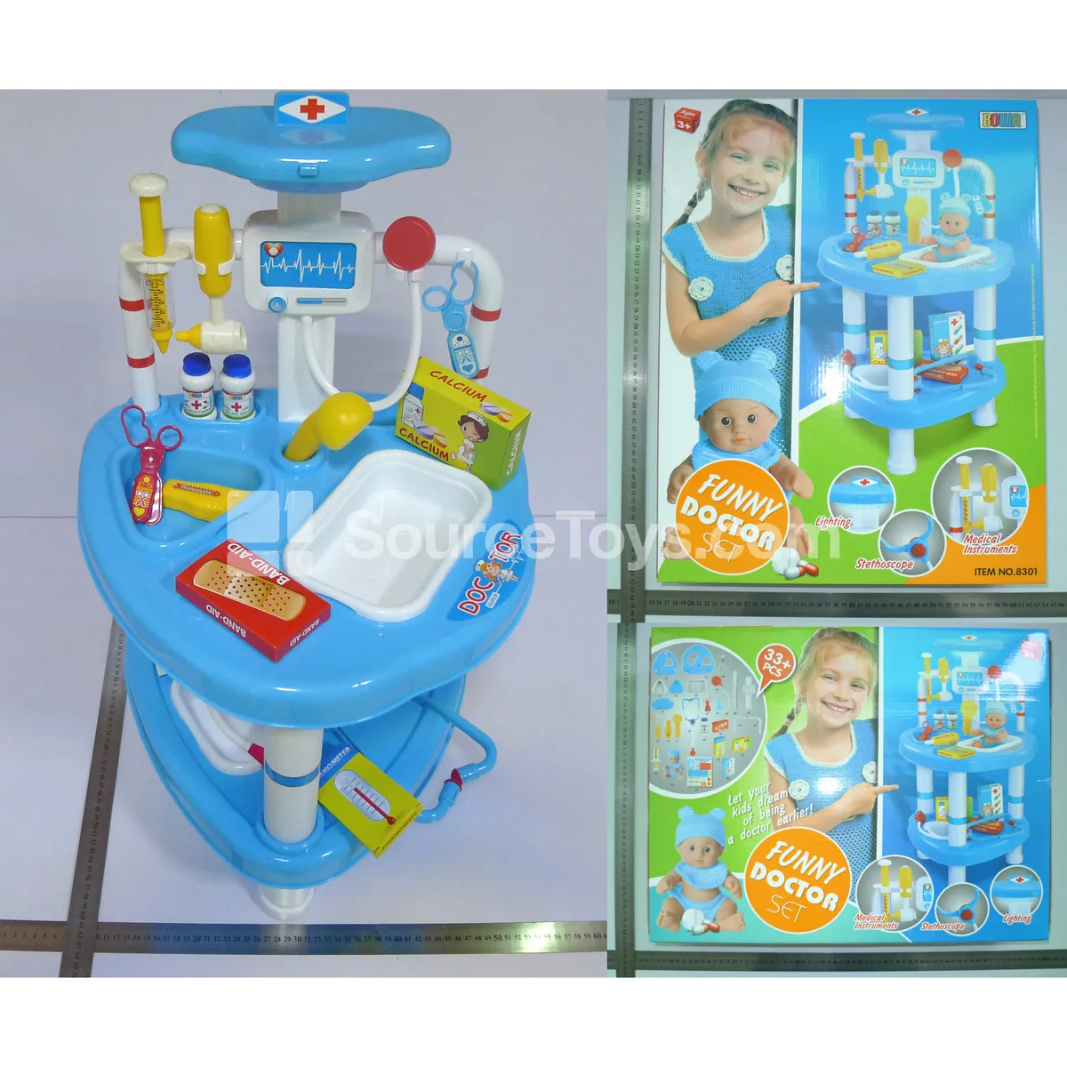 Deluxe Medical Tray with Light (Doll Not Included)