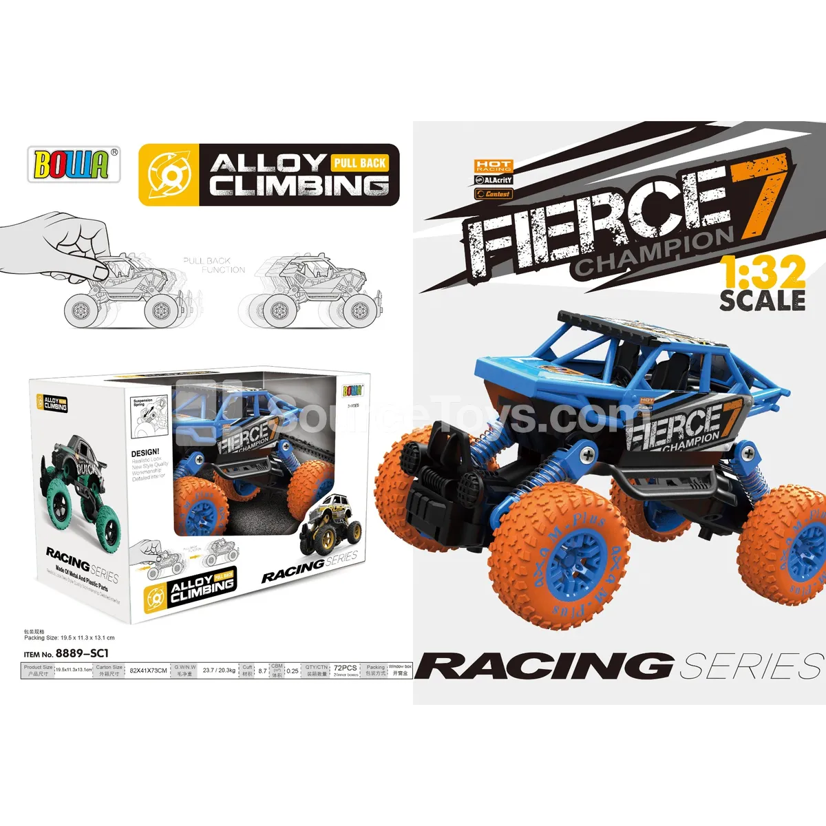 1:32 Pullback Alloy Car, Single Pack, Racing Design 1:32 Pullback Alloy Car, Single Pack, Racing Design